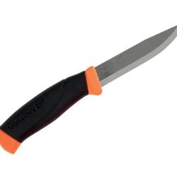Dague Morakniv COMPANION lame 10.5cm acier inox manche gomme + etui rigide orange