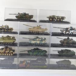 Lot de chars 1/72e modernes, Altaya ou Atlas. Challenger T-80 T-72M1 Leopard 1A5 Paladin Howitzer