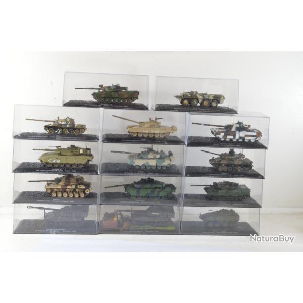 Lot de chars 1/72e modernes, Altaya ou Atlas. Challenger T-80 T-72M1 Leopard 1A5 Paladin Howitzer