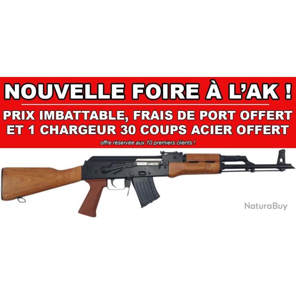 FOIRE AK - CARABINE WBP AK JACK BOIS CAL.7.62x39 + 1 CHARGEUR 30 COUPS OFFERT !