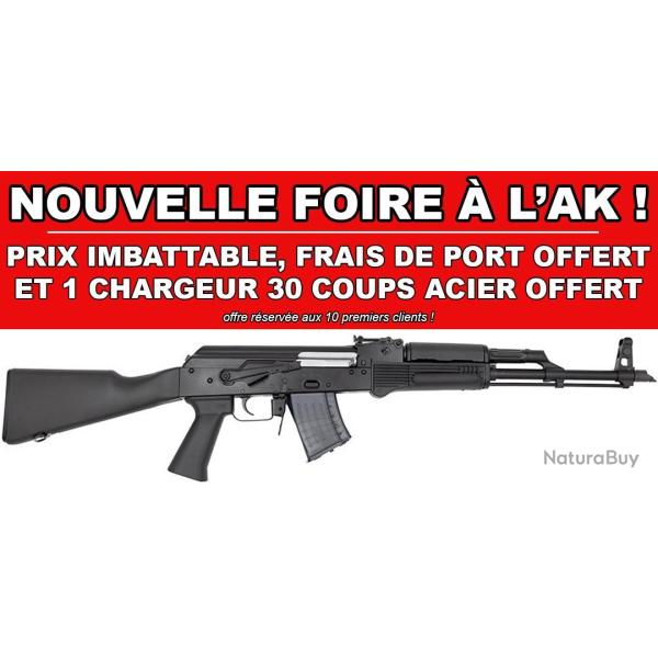 FOIRE AK - CARABINE WBP AK JACK SYNTHETIQUE CAL.7.62x39 + 1 CHARGEUR 30 COUPS OFFERT !
