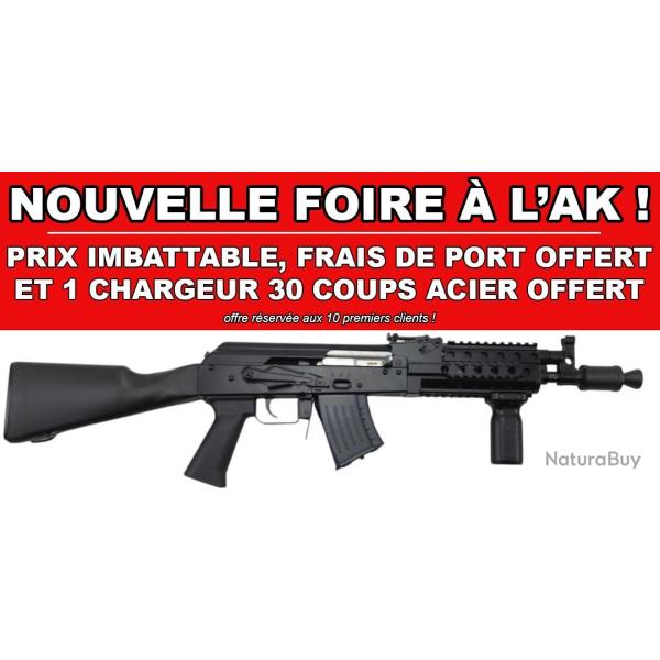 FOIRE AK - CARABINE WBP AK MINI JACK TACTICAL CAL.7.62x39 + 1 CHARGEUR 30 COUPS OFFERT !