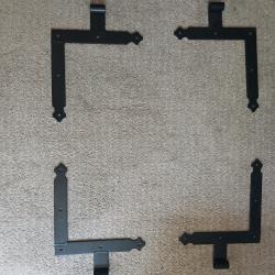 lot de 4 grandes pentures &eacute;querres + 4 gonds en acier TORBEL