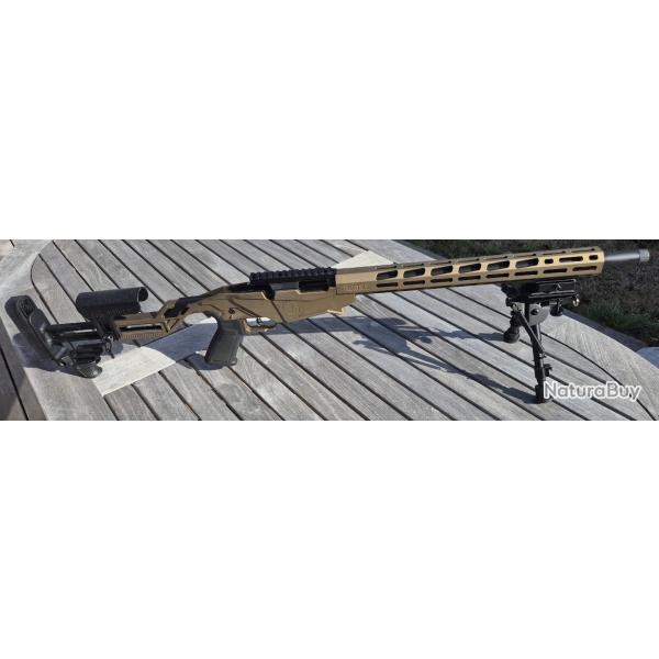 CARABINE RUGER PRECISION RIMFIRE Cal.22LR marron bronze - 2 chargeurs - Bipied sur picatinny