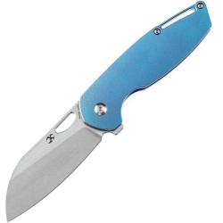 Couteau Kansept Model 6 Lame Acier CPM S35VN Manche Titane Bleu Orange Peel Frame Lock K1022B6