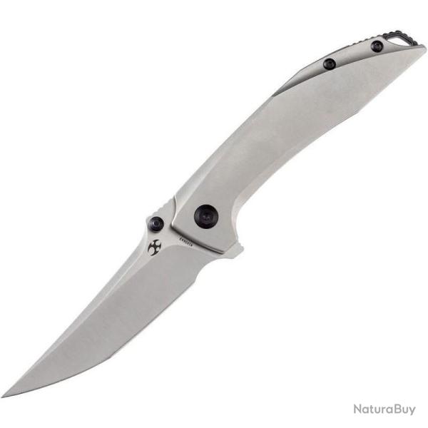 Couteau Pliant Kansept Baku Lame Acier CPM S35VN Manche Titane Gris Liner Lock K1056A3
