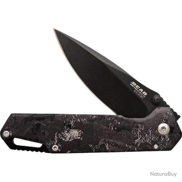 Couteau Bear Edge Brisk 3.0 Framelock True Timber Midnight Lame Acier 440 Manche Acier inox BC61542
