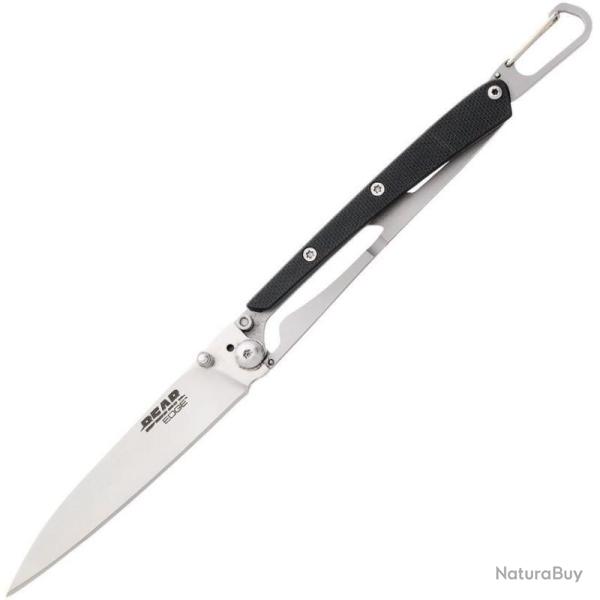 Couteau Bear Edge Minimal Framelock G10 Large Lame Acier 440 Manche Plaquette G10 noir face BC61527