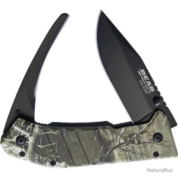 Couteau Bear Edge Gut and Skin Sideliner Lock Lame Acier 440 Manche Camo Acier BC61522