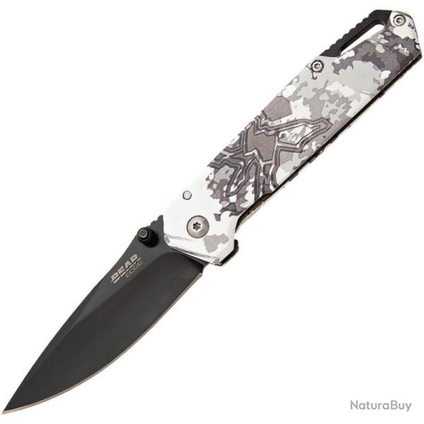 Couteau Bear Edge Brisk 3.0 Framelock True Timber White Viper Lame Acier 440 Manche Acier i BC61545