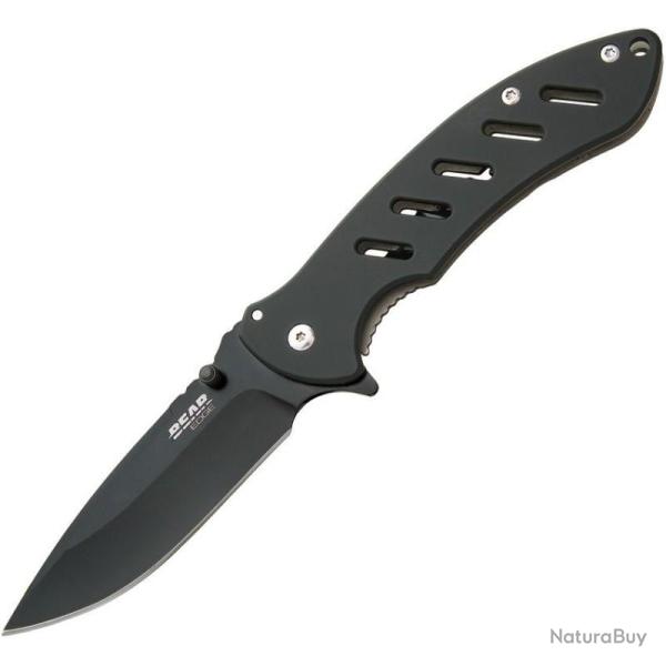 Couteau Bear Edge Brisk 61513 Lame Drop Point Acier Inox Manche Inox Noir Frame Lock BC61513