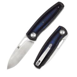 Couteau Pliant Kansept Mato Lame Acier CPM S35VN Manche Fibre Carbone Bleu Noir Liner Lock K1050A4