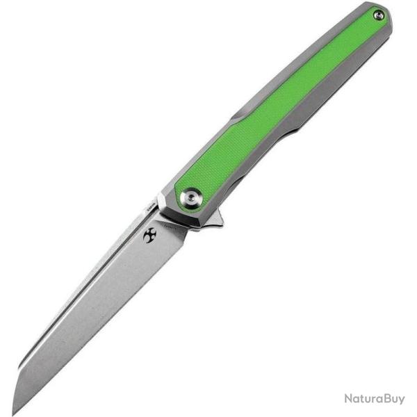 Couteau Pliant Kansept Arcus Lame Acier CPM S35VN Manche Titane G10 Vert Frame Lock K1046A2