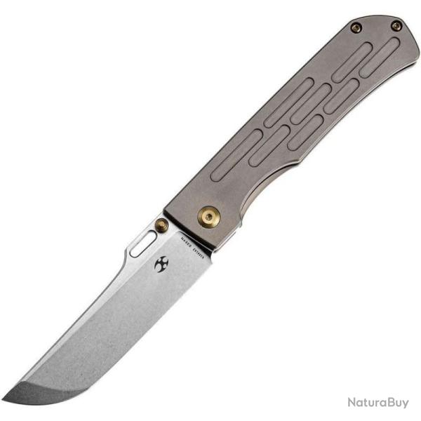 Couteau Pliant Kansept Reedus Lame Acier CPM S35VN Manche Titane Bronze Frame Lock K1041A3