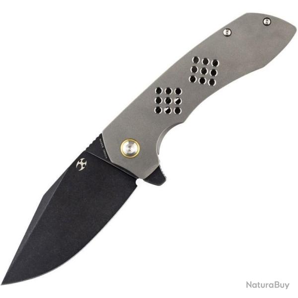 Couteau Pliant Kansept Entity Lame TiNi Noir Manche Titane Carbure Silicium Frame Lock K1036B2