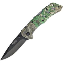 Couteau Bear Edge A/O Lame Acier 440 Manche Aluminium Camo Lockback Made In USA BC61120