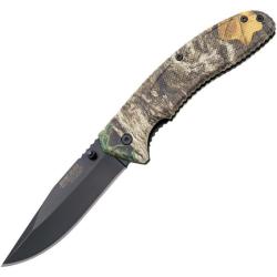 Couteau de Poche Bear Edge Camo A/O Lame Acier Inox Manche Inox Liner Lock Made In USA BC61119