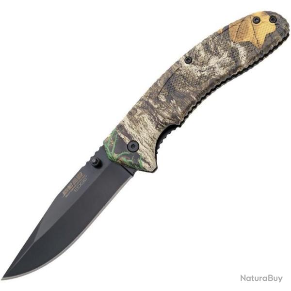 Couteau de Poche Bear Edge Camo A/O Lame Acier Inox Manche Inox Liner Lock Made In USA BC61119