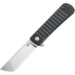 Couteau Bestech Titan Tanto Lame Acier 154CM Manche G10/Fibre Carbone Bleu Liner Lock BTKL04B