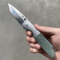 Couteau Kansept Warrior Green Titanium/Micarta Lame Tanto Acier S35VN Ball Bearing K1005T5