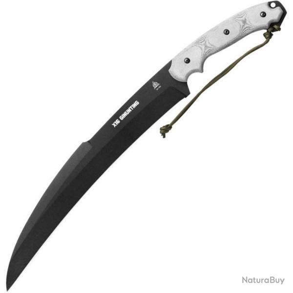 Couteau TOPS X16 Ginunting Lame Acier 1095HC Manche Micarta Noir Etui Kydex Made in USA TPX16G01