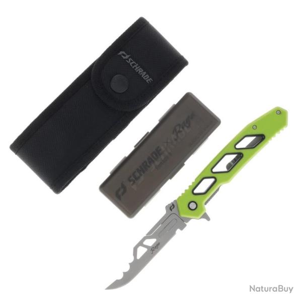Couteau de Poche Schrade Isolate Enrage Grand Lame Amovible Manche Caoutchouc SCH1197646