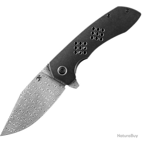Couteau Kansept Entity Lame Damas Manche Titane Noir TiCn Frame Lock K1036B3
