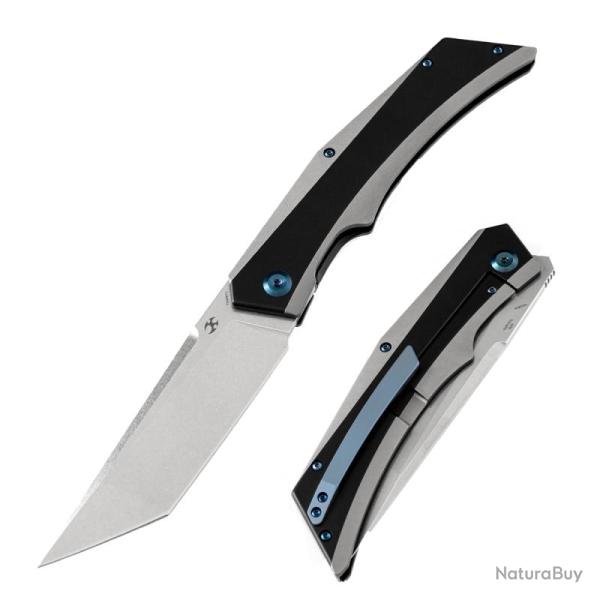 Couteau Kansept Naska Lame Acier CPM-S35VN Tanto Manche Titane Noir Anodise Frame Lock K1035T1