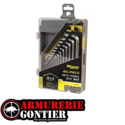 Jeu de Cl&eacute;s Allen SAE/M&eacute;trique et Torx Wheeler 45 pi&egrave;ces