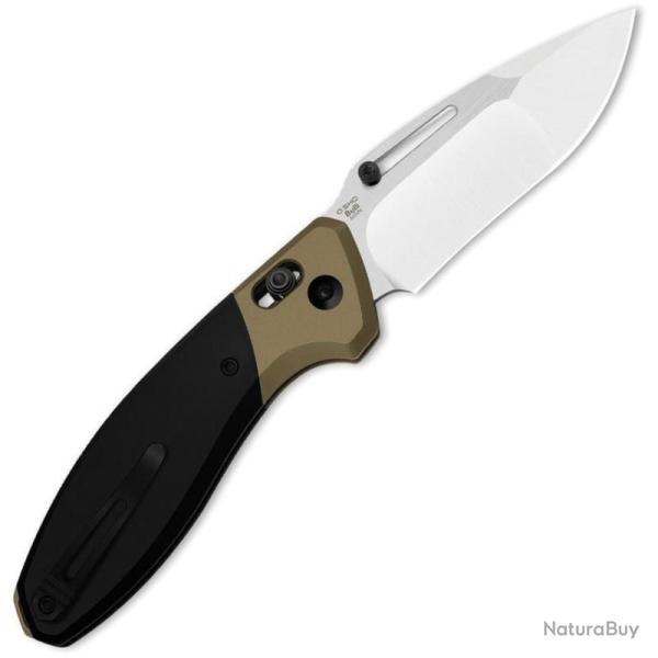 Couteau Kizer Bulli Lame Acier S45VN Drop Point Manche Titane Noir Bronze Clutch Lock KI3695A4