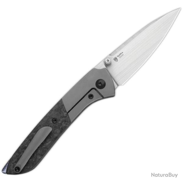 Couteau Kizer Spitfire Lame Acier S35VN Drop Point Manche Titane/Carbone Frame Lock KI3690A1