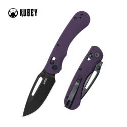Couteau Kubey Stalker Lame Acier D2 Manche G10 Violet Crossbar Lock KUB504D