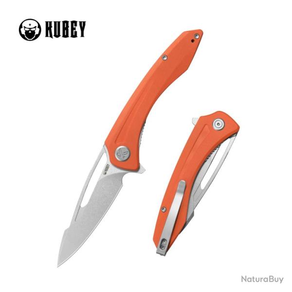 Couteau Kubey Merced Lame Acier 14C28N Manche G10 Orange Liner Lock KUB345S
