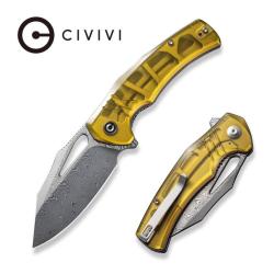Couteau Civivi BullTusk Lame Acier Damascus Manche Ultem Liner Lock CIVC23017DS1