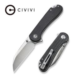 Couteau Civivi Elementum Lame Acier Nitro-V Manche Micarta Noir Liner Lock CIVC18062AF3