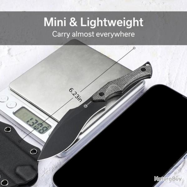 Couteau de Cou Civivi Vaquita II Lame Acier Nitro-V Manche Micarta Vert �tui Kydex Collier CIVC047C3