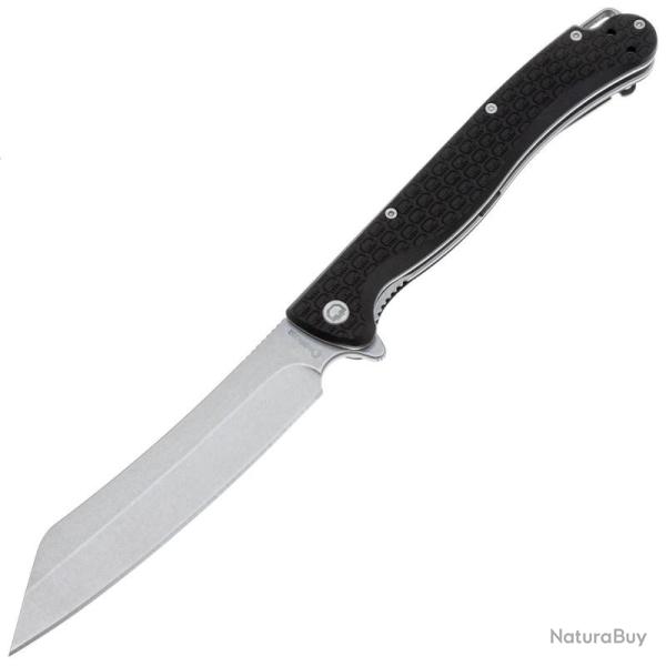 Couteau de Poche Daggerr Tesak Lame Acier 8Cr14MoV Stonewash Manche FRN Noir Liner Lock DGRTKFBKSW