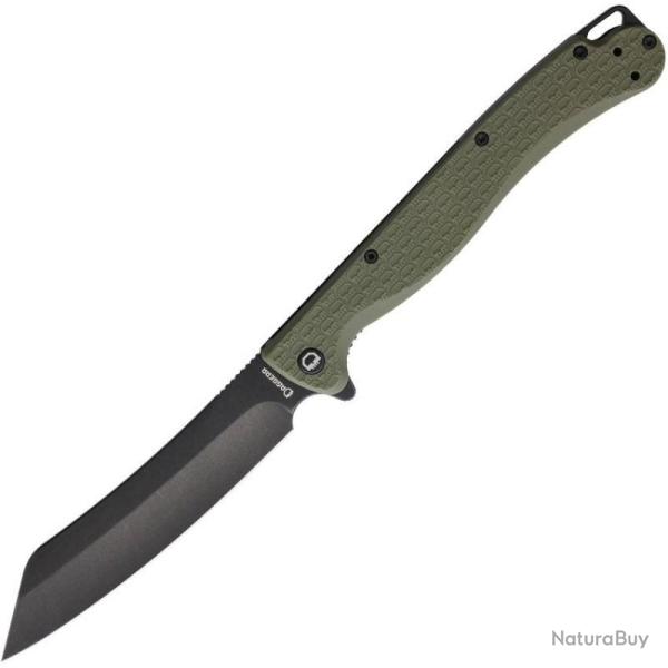 Couteau de Poche Daggerr Tesak Lame Acier 8Cr14MoV Blackwash Manche FRN Vert Liner Lock DGRTKFOLBW