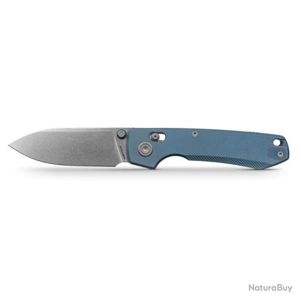 Couteau Pliant Vosteed Raccoon TiSlim Lame Acier 154CM Manche Titane Bleu Crossbar Lock VOSA4502