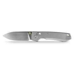 Couteau Pliant Vosteed Raccoon TiSlim Lame Acier 154CM Manche Titane Gris Crossbar Lock VOSA4501