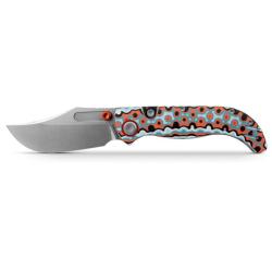 Couteau Pliant Vosteed Naga Lame Acier S35VN Manche Bambou Micarta Corail Top Liner Lock VOSA3907