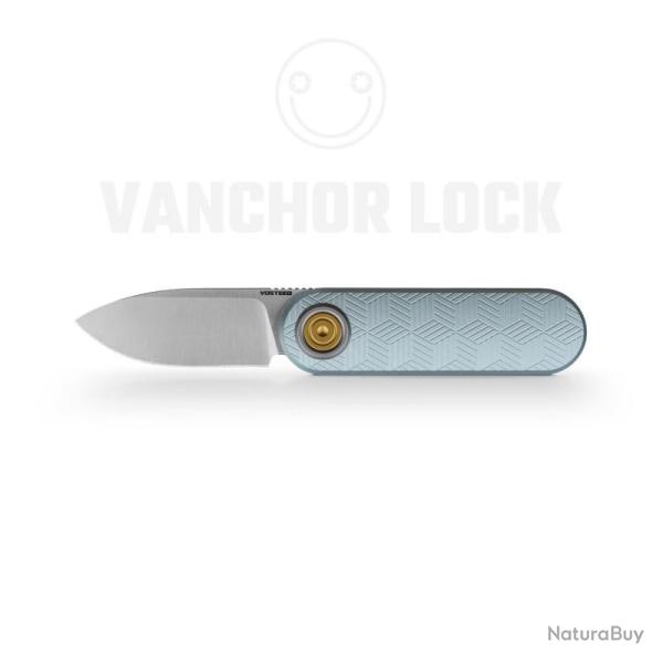 Couteau Pliant Vosteed Corgi V Lame Acier 14C28N Manche Aluminium Bleu Macaron Vanchor Lock VOSA3725