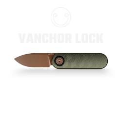Couteau Pliant Vosteed Corgi V Lame Acier 14C28N Manche Aluminium Vert Texture Vanchor Lock VOSA3724
