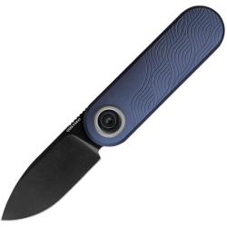 Couteau Vosteed Corgi V Lame Acier 14C28N Manche Aluminium Bleu Ardoise Texture Vanchor VOSA3723