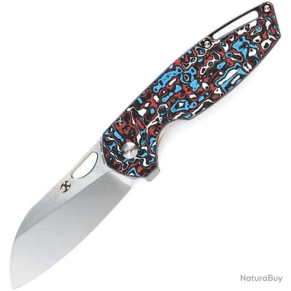 Couteau Kansept Model 6 Lame Acier CPM 20CV Manche Fibre Carbone Multicolore Frame Lock K1022A7