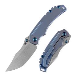 Couteau Pliant Kansept Pelican EDC Lame Acier CPM S35VN Manche Titane Bleu Frame Lock K1018A5
