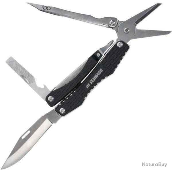 Multi-Outil Schrade Clench Pinces Lame Acier Inox Manche Inox Noir �tui SCH1182532