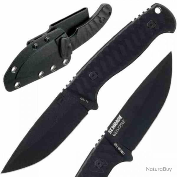 Couteau Fixe Schrade Bitterroot Lame Acier AUS-10A Manche G10 �tui Aff�teur SCH1182520