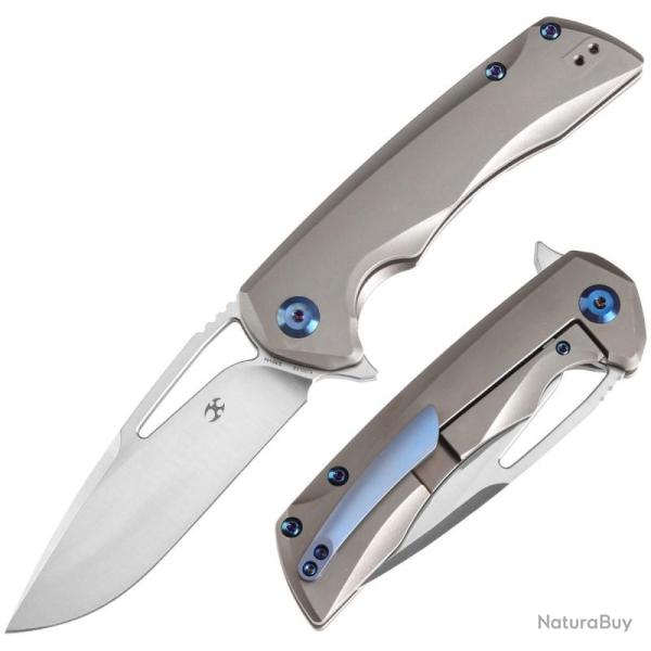 Couteau Pliant Kansept Kryo Lame Acier CPM S35VN Manche Titane Bronze Frame Lock K1001A8