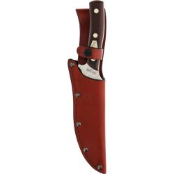 Couteau Fixe Schrade Old Timer Deerslayer Lame Acier Inox Manche Sawcut &Eacute;tui Cuir SCH1181039